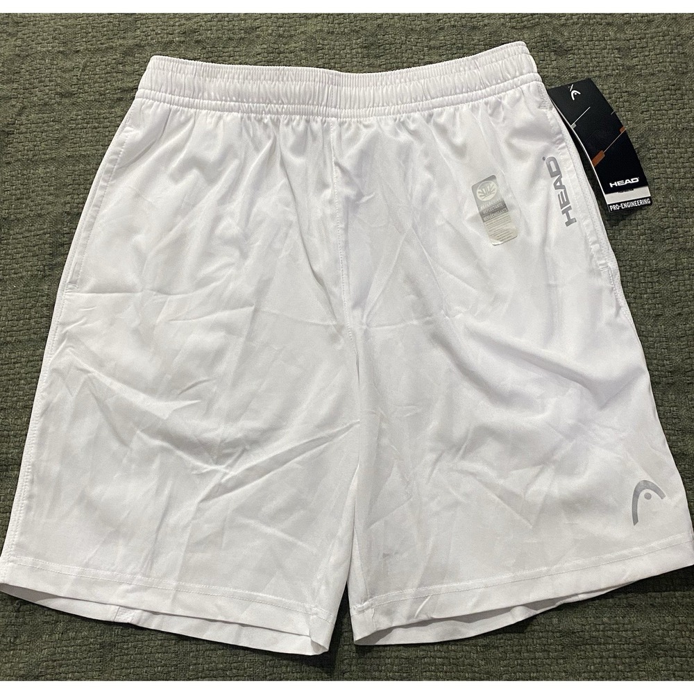 HEAD Tennis Shorts Mesh Breathable Drawstring White. Men's Medium. NWT